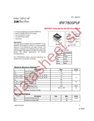 IRF7805APBF datasheet  